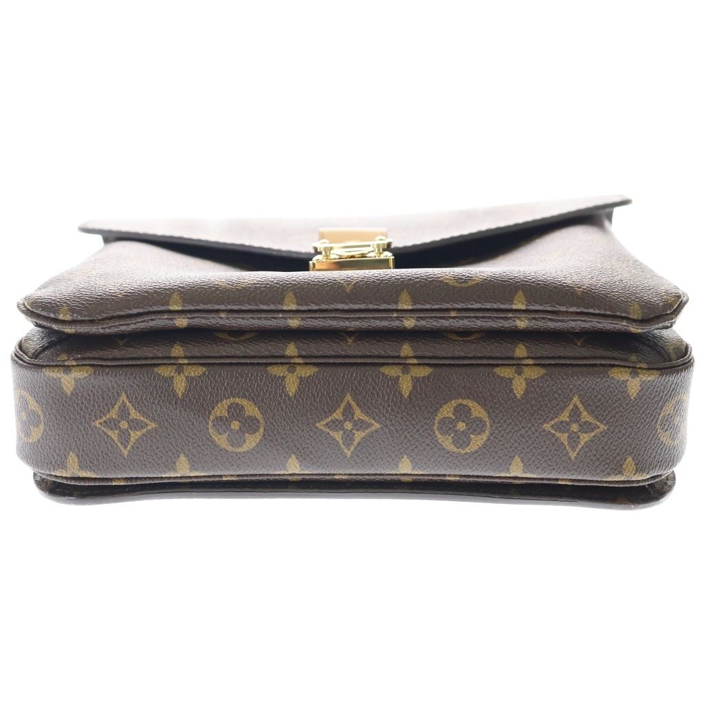 Louis Vuitton Monogram Pochette Metis MM 2-Way Shoulder Bag Brown Leather Gold — view 4