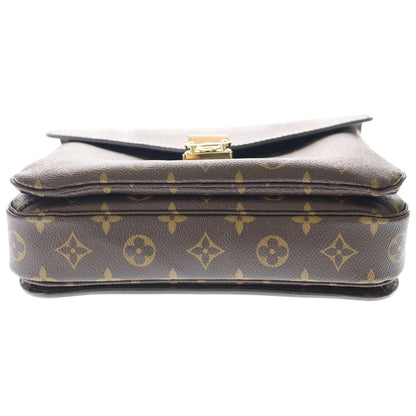 Louis Vuitton Monogram Pochette Metis MM 2-Way Shoulder Bag Brown Leather Gold — view 4
