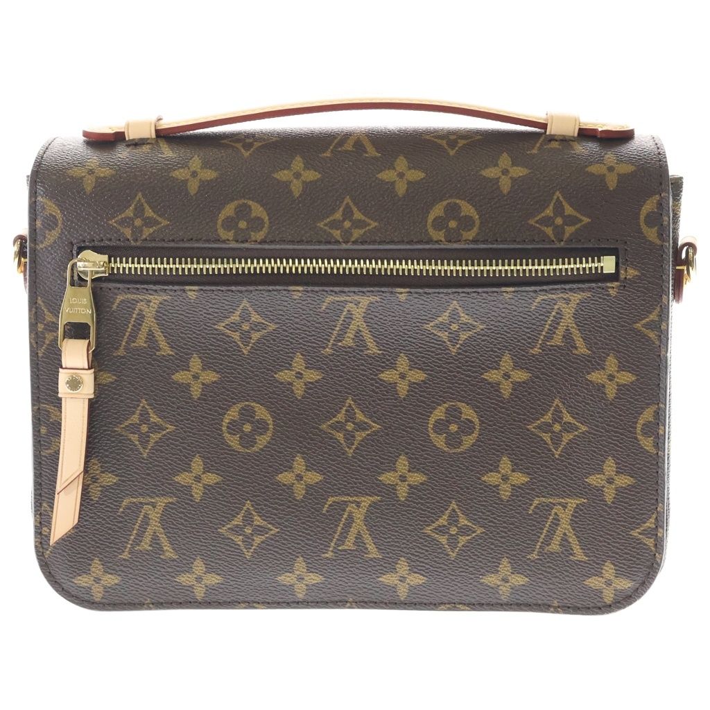 Louis Vuitton Monogram Pochette Metis MM 2-Way Shoulder Bag Brown Leather Gold — view 2