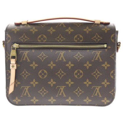 Louis Vuitton Monogram Pochette Metis MM 2-Way Shoulder Bag Brown Leather Gold — view 2