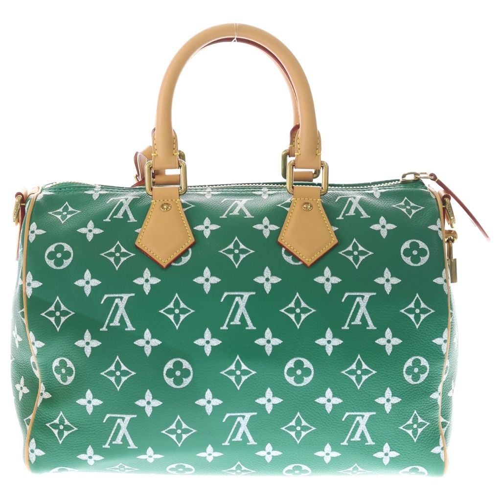 Louis Vuitton Monogram Speedy Bandouliere 32 2-Way Boston Bag Brown Green — view 2