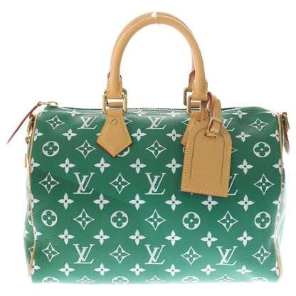 Louis Vuitton Monogram Speedy Bandouliere 32 2-Way Boston Bag Brown Green