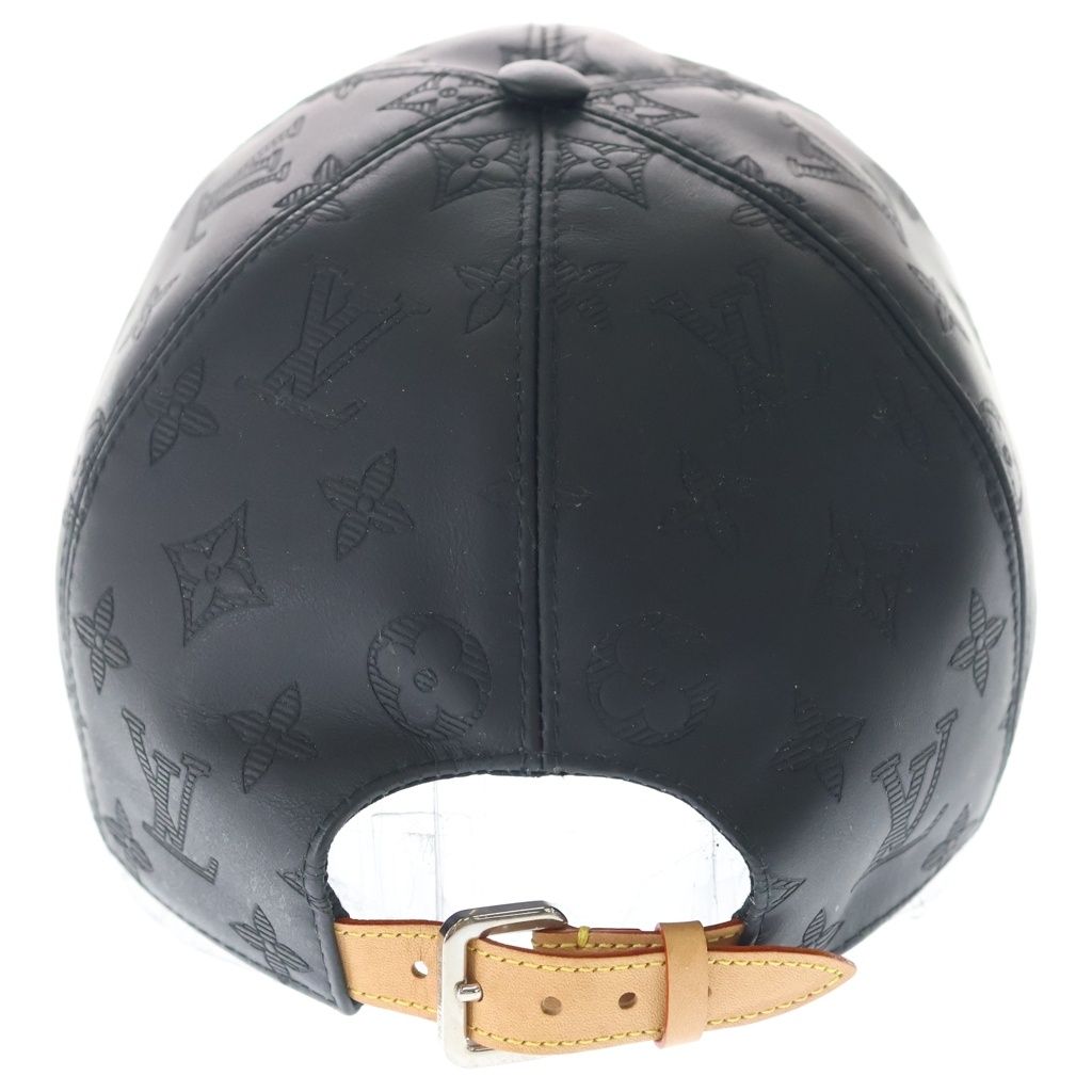 Louis Vuitton Monogram Shadow Leather Baseball Cap Hat Black — view 2