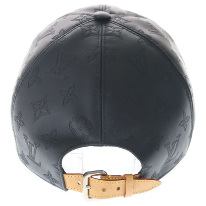 Louis Vuitton Monogram Shadow Leather Baseball Cap Hat Black — view 2