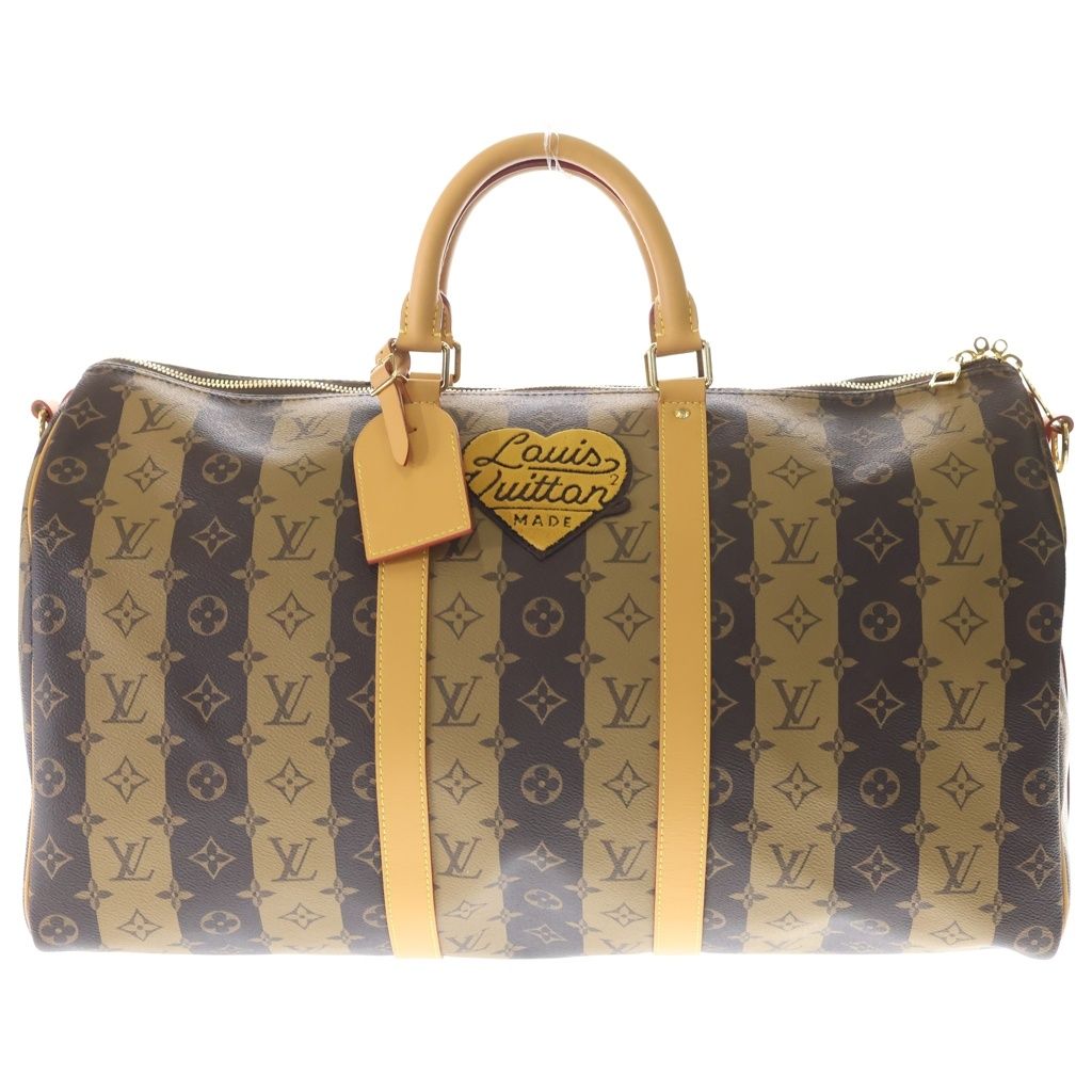 Louis Vuitton Monogram Stripe Keepall Bandouliere 50 2-Way Boston Bag Leather