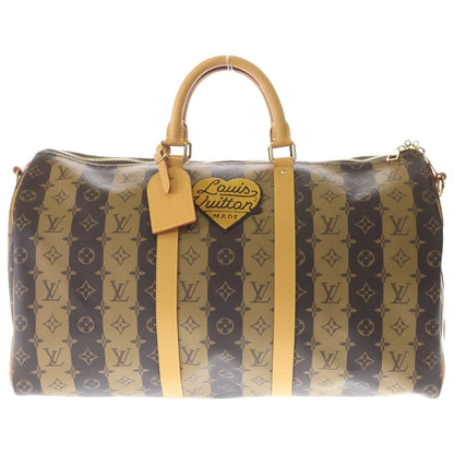 Louis Vuitton Monogram Stripe Keepall Bandouliere 50 2-Way Boston Bag Leather