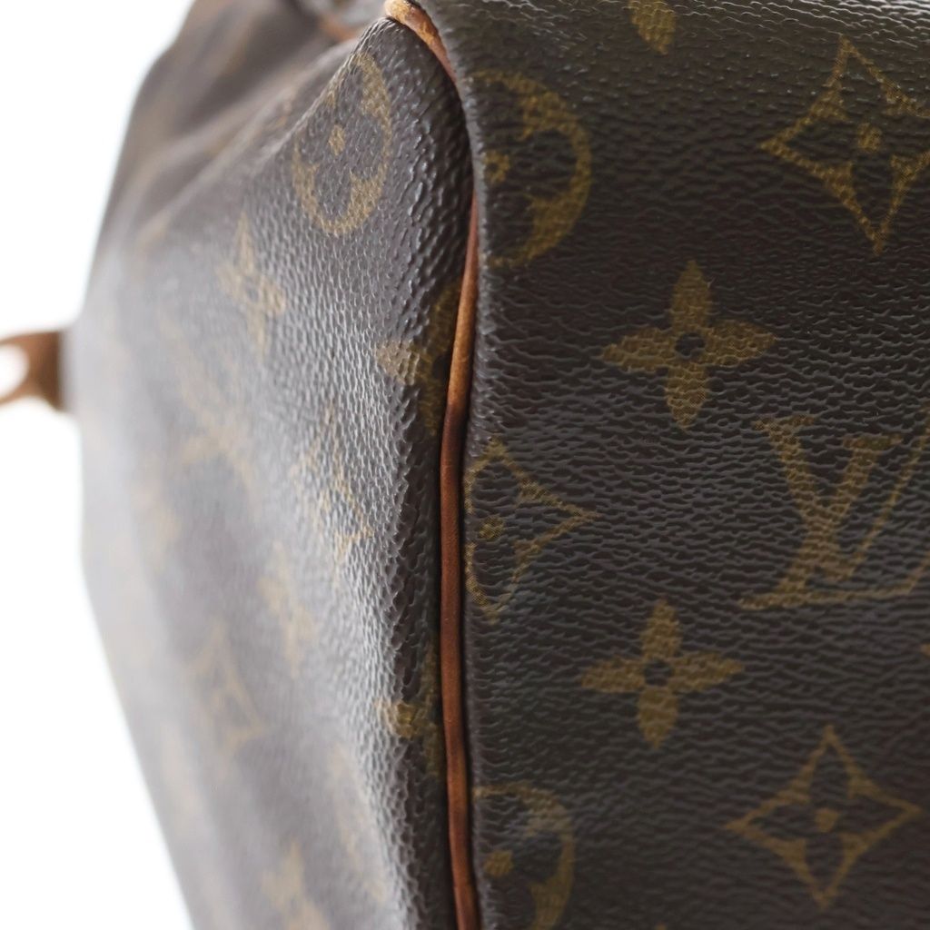 Louis Vuitton Monogram Speedy 40 Boston Bag Brown Leather Gold — view 6