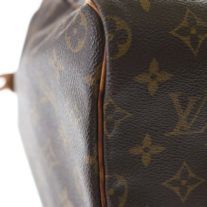 Louis Vuitton Monogram Speedy 40 Boston Bag Brown Leather Gold — view 6