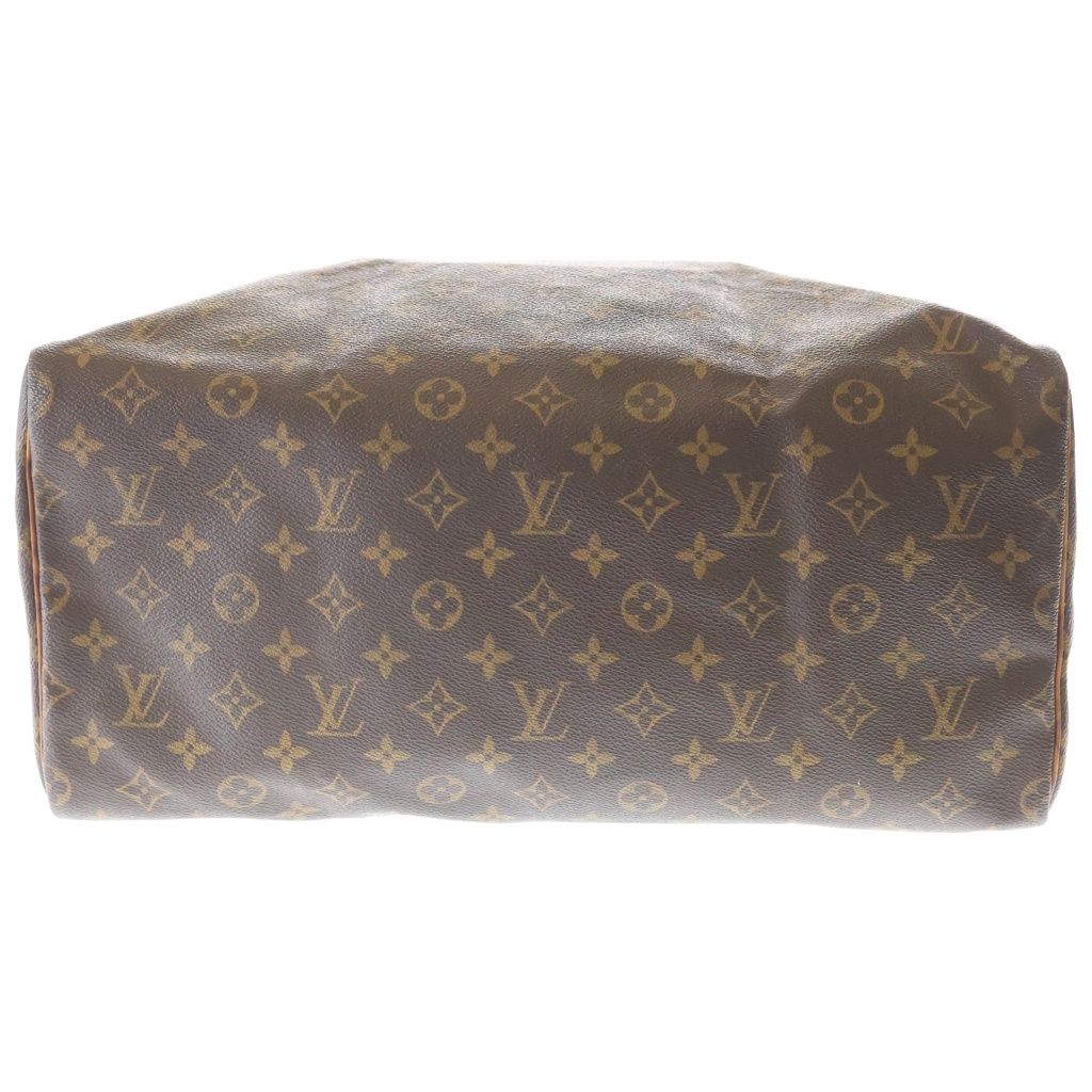 Louis Vuitton Monogram Speedy 40 Boston Bag Brown Leather Gold — view 5