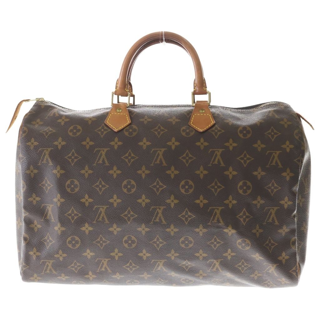Louis Vuitton Monogram Speedy 40 Boston Bag Brown Leather Gold — view 2