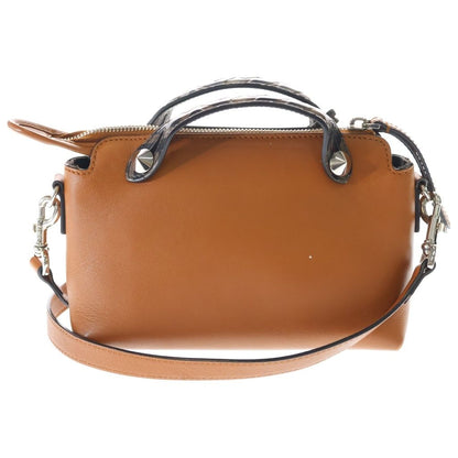 Fendi by the Way Small Mini Shoulder Bag Brown Leather Silver — view 2