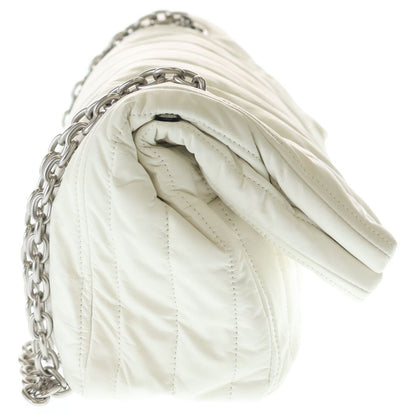 Balenciaga Monaco M Chain Shoulder Bag White Leather Silver — view 3