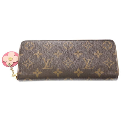 Louis Vuitton Portefeuille Clemence Flower Charm Monogram Leather Zippy Wallet