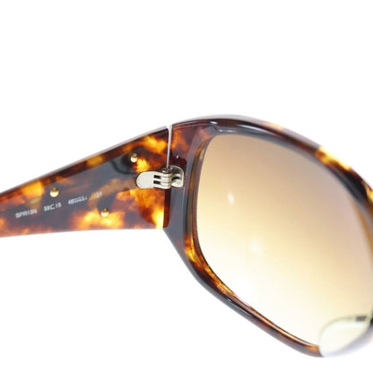 Prada Triangle Plate Sunglasses Brown Frame Gradient Lens 59 15 Gold Eyewear — view 4