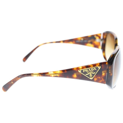 Prada Triangle Plate Sunglasses Brown Frame Gradient Lens 59 15 Gold Eyewear — view 3