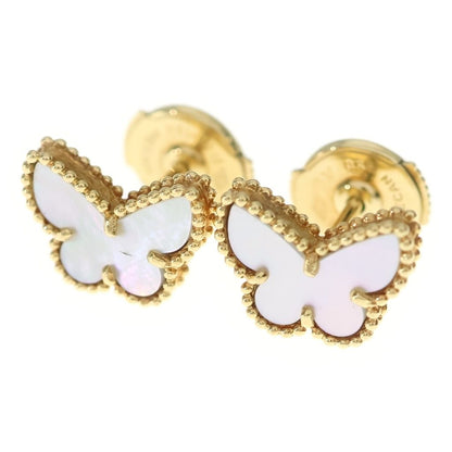 Van Cleef & Arpels Sweet Alhambra Mother of Pearl Papillon Earrings White Gold