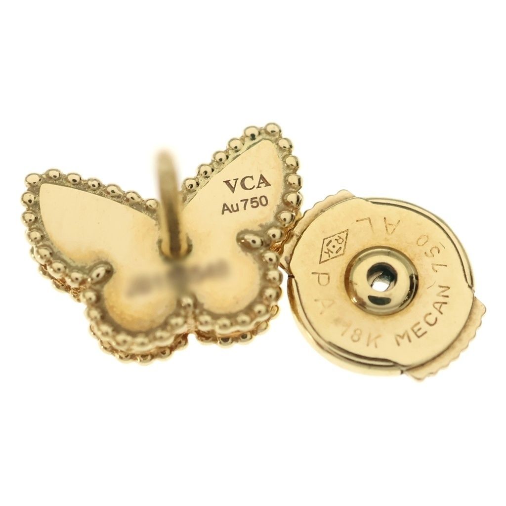 Van Cleef & Arpels Sweet Alhambra Mother of Pearl Papillon Earrings White Gold — view 5