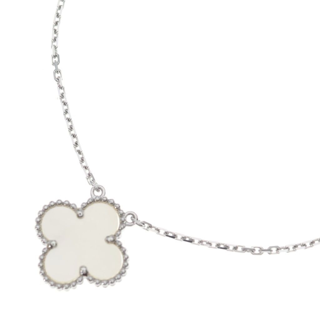 Van Cleef & Arpels Vintage Alhambra Necklace Pendant Chain Mother of Pearl