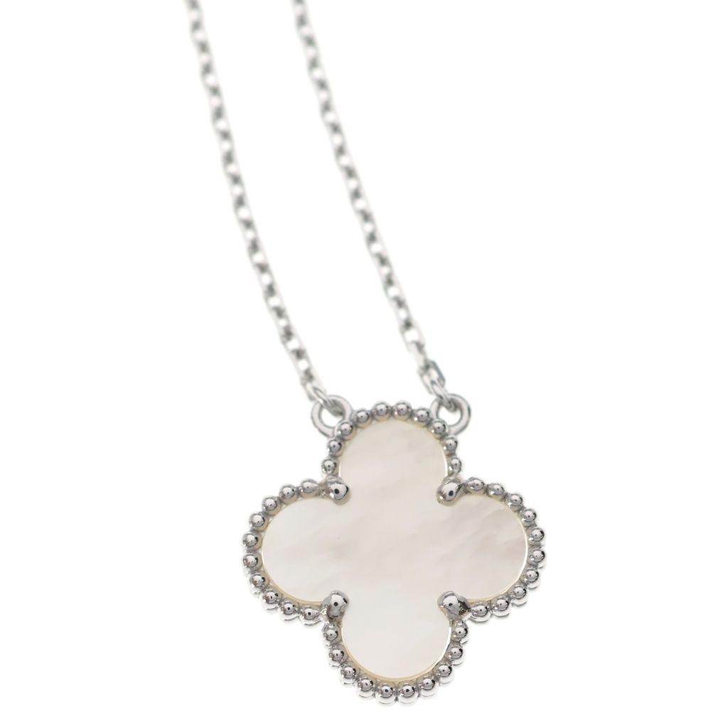 Van Cleef & Arpels Vintage Alhambra Necklace Pendant Chain Mother of Pearl — view 3