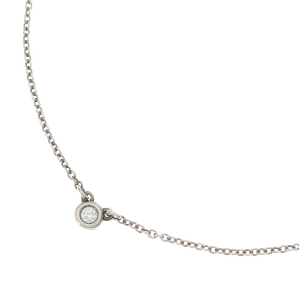 Tiffany & Co Elsa Peretti by the Yard Diamond Necklace Pendant Chain Silver