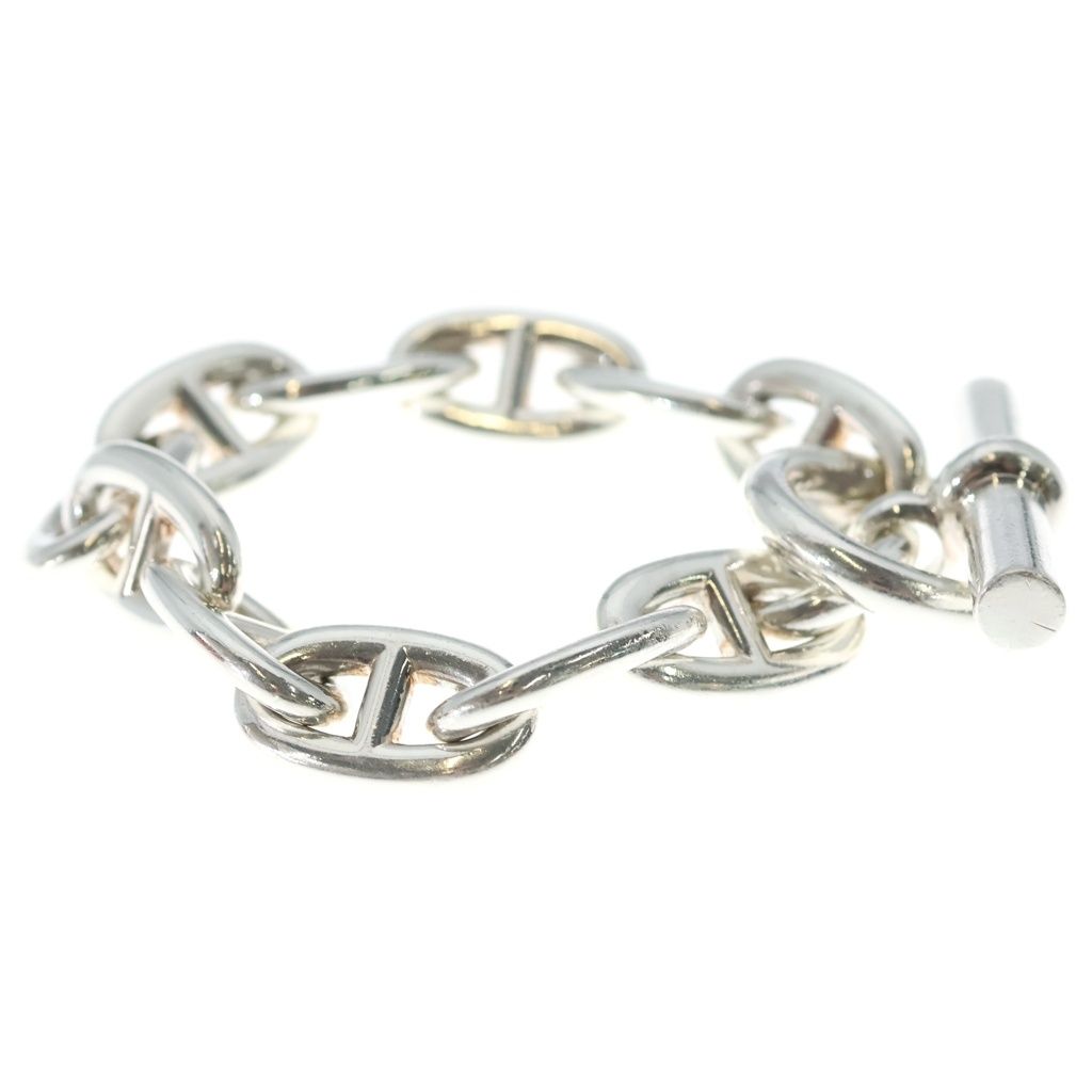 Hermes Chaine D'ancre TGM 11 Pieces Silver Chain Necklace — view 3