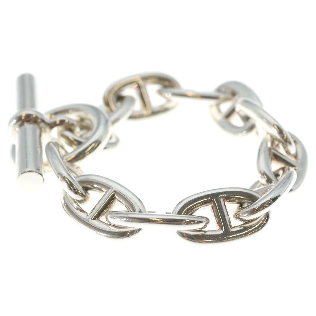 Hermes Chaine D'ancre TGM 11 Pieces Silver Chain Necklace — view 4