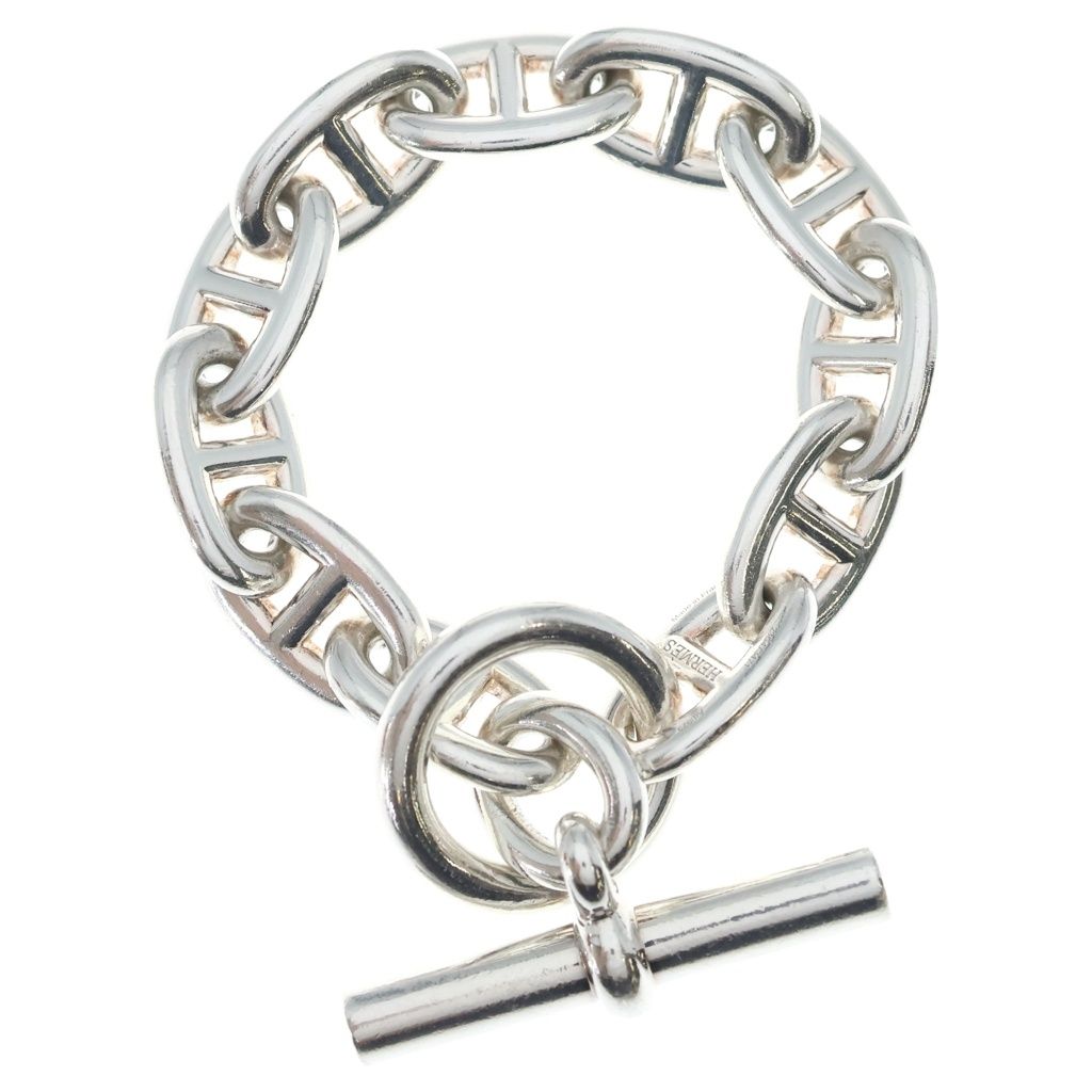 Hermes Chaine D'ancre TGM 11 Pieces Silver Chain Necklace