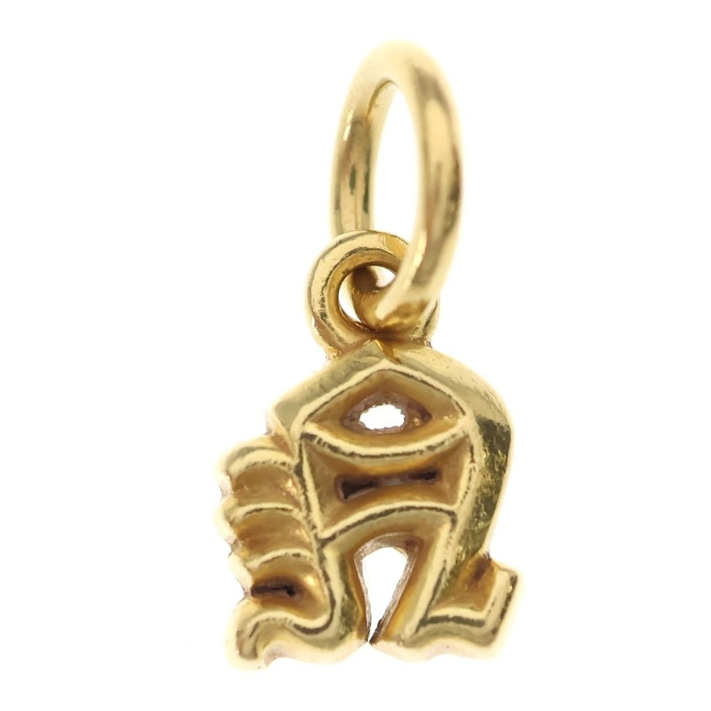 Chrome Hearts 22k Stack Alphabet Charm Initial Necklace Top Gold