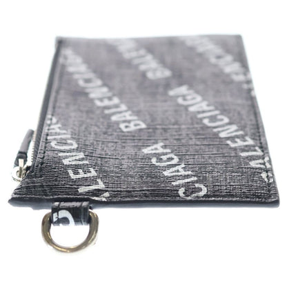 Balenciaga Logo Print Card Case Black — view 3