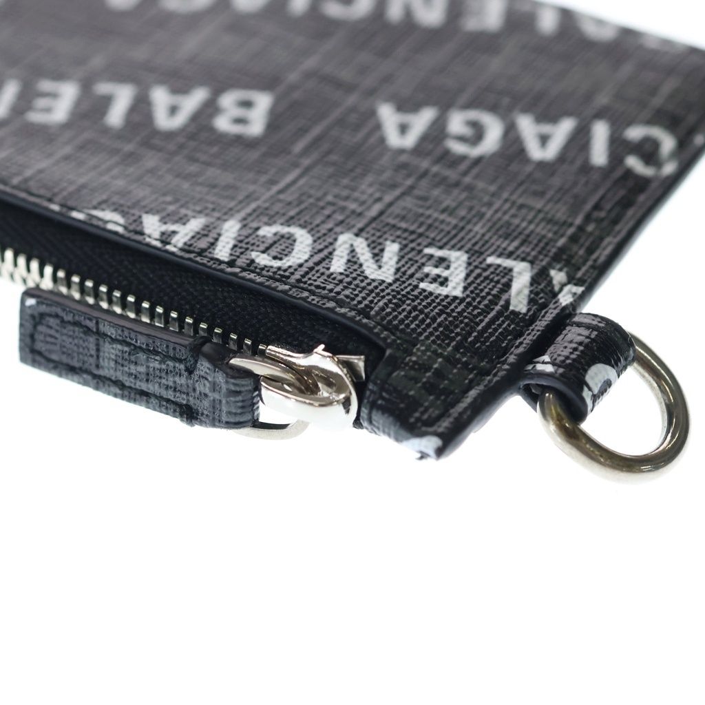 Balenciaga Logo Print Card Case Black — view 5