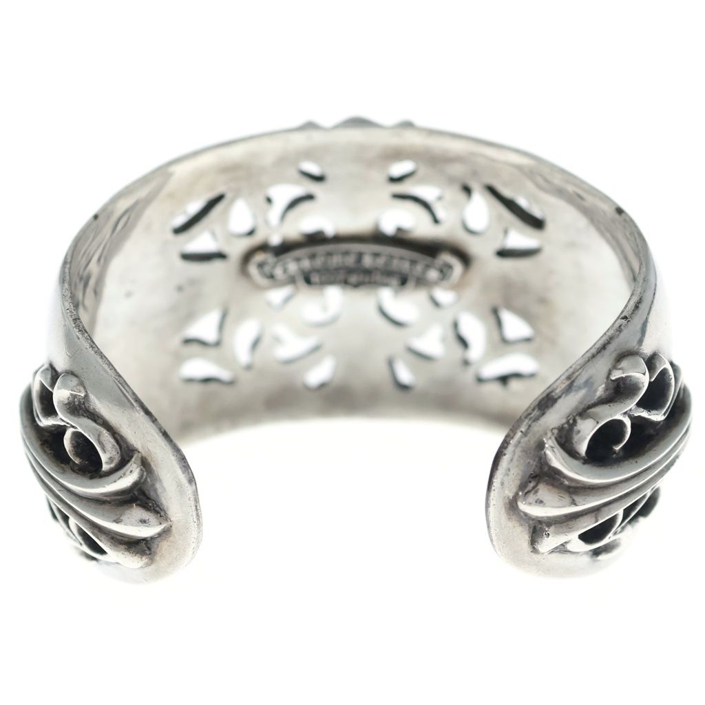 Chrome Hearts Flrl Crs Calf Floral Cross Wide Silver Bracelet — view 2