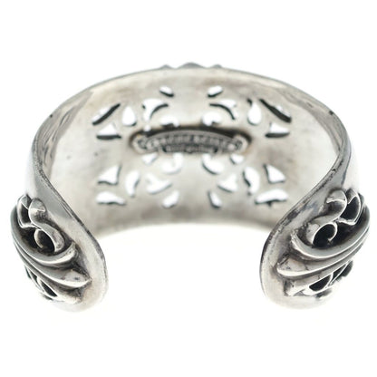 Chrome Hearts Flrl Crs Calf Floral Cross Wide Silver Bracelet — view 2