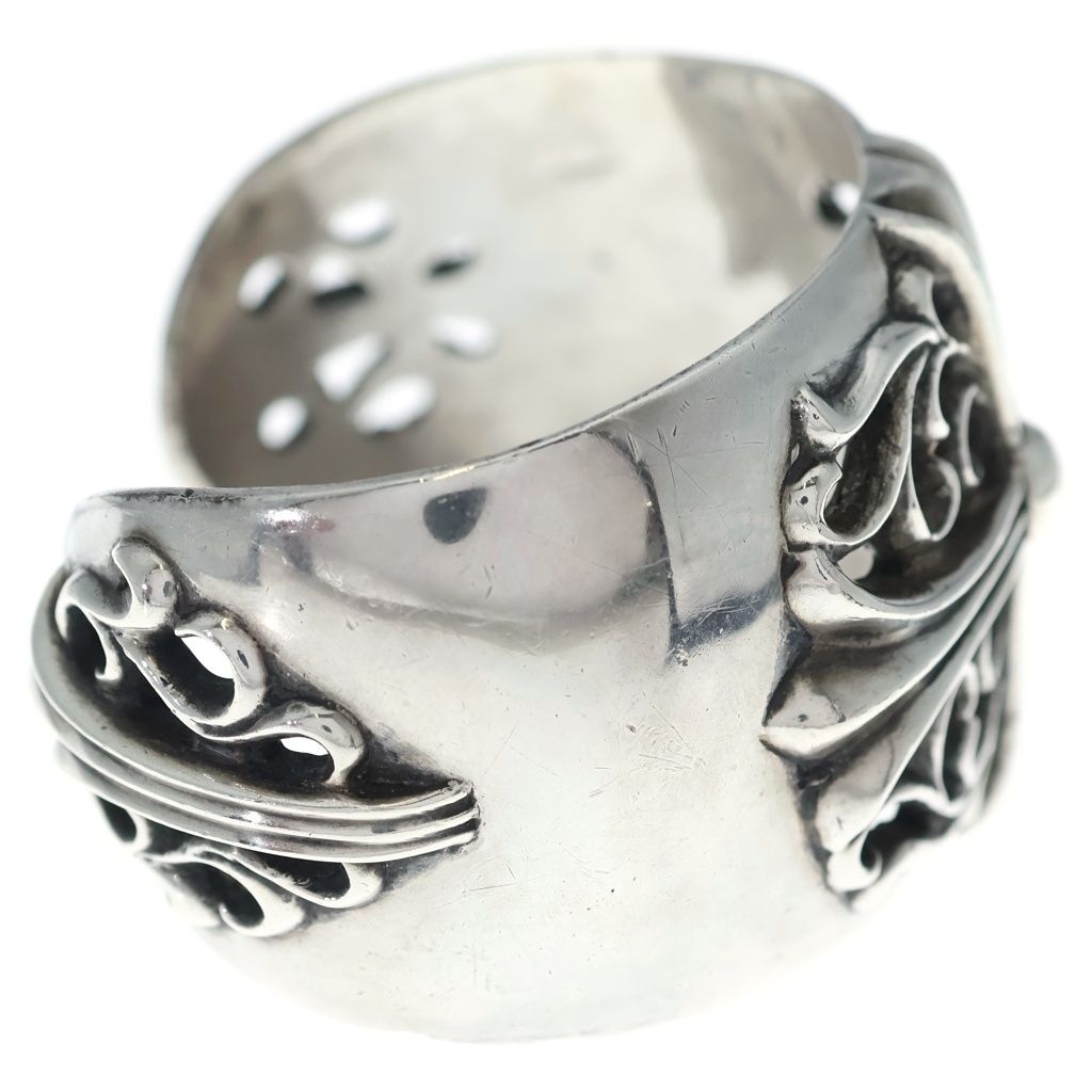 Chrome Hearts Flrl Crs Calf Floral Cross Wide Silver Bracelet — view 3