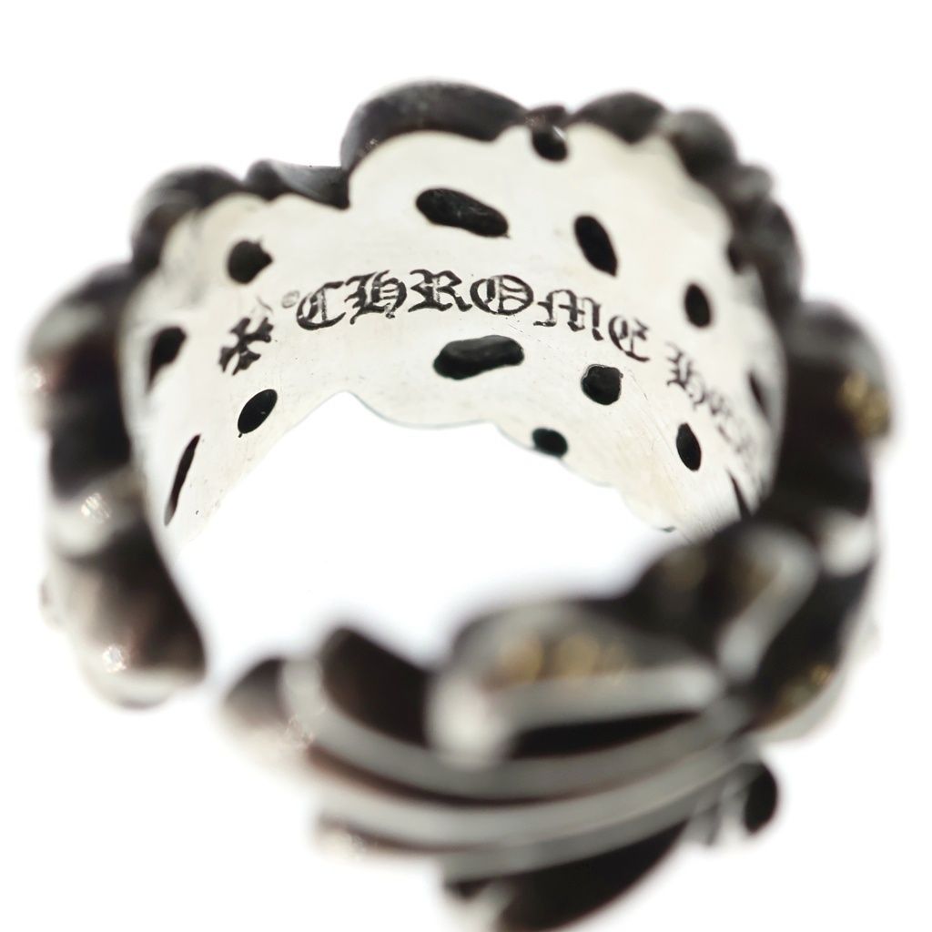 Chrome Hearts Dbl Flrl Crs Double Floral Cross Ring Silver — view 5