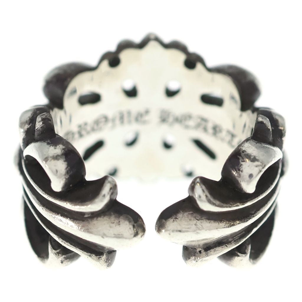 Chrome Hearts Dbl Flrl Crs Double Floral Cross Ring Silver — view 2