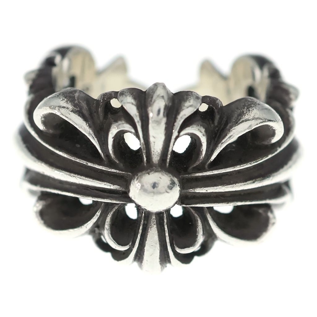 Chrome Hearts Dbl Flrl Crs Double Floral Cross Ring Silver — view 4