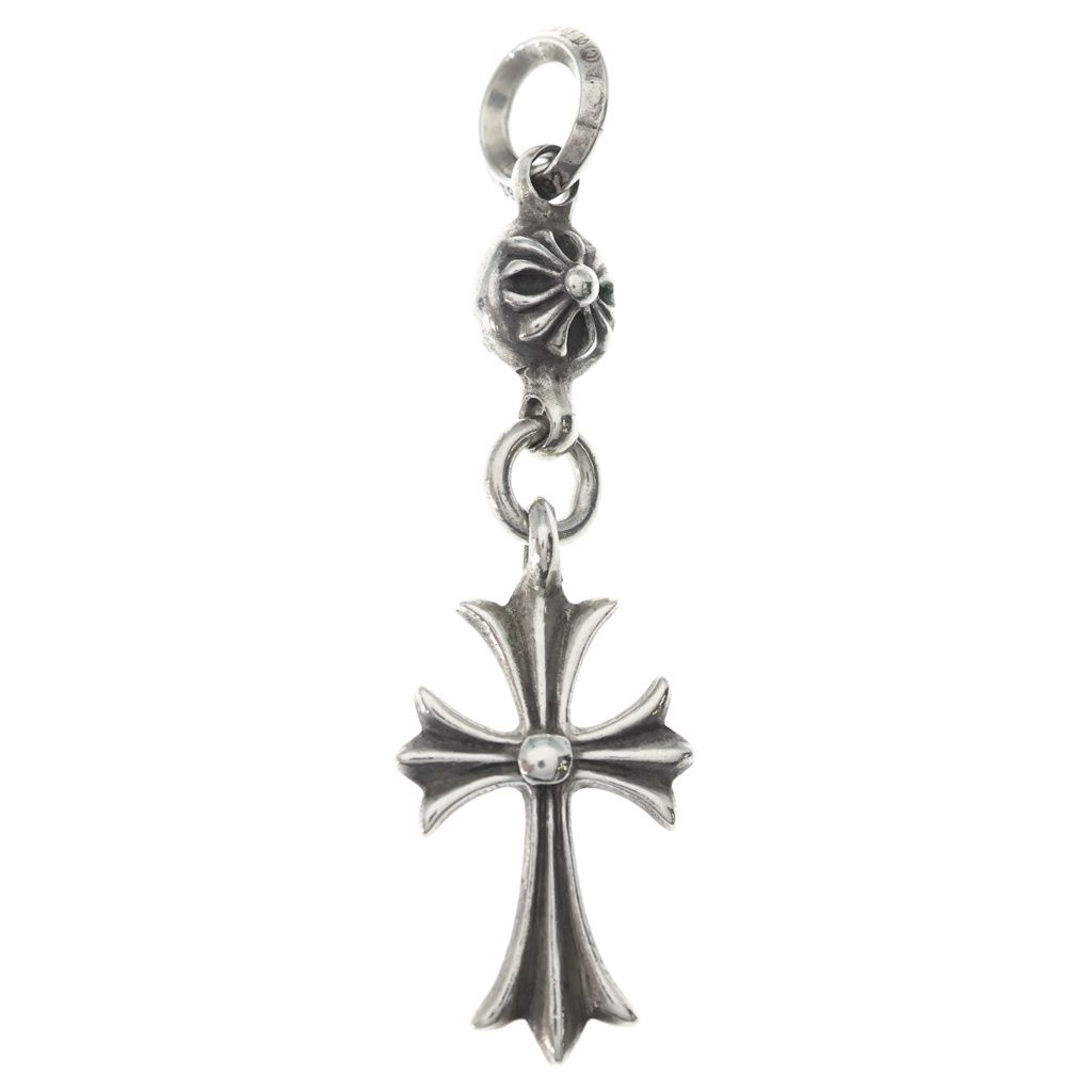 Chrome Hearts Tny CH Crs 1 Ball Tiny CH Cross Charm Pendant Top Silver