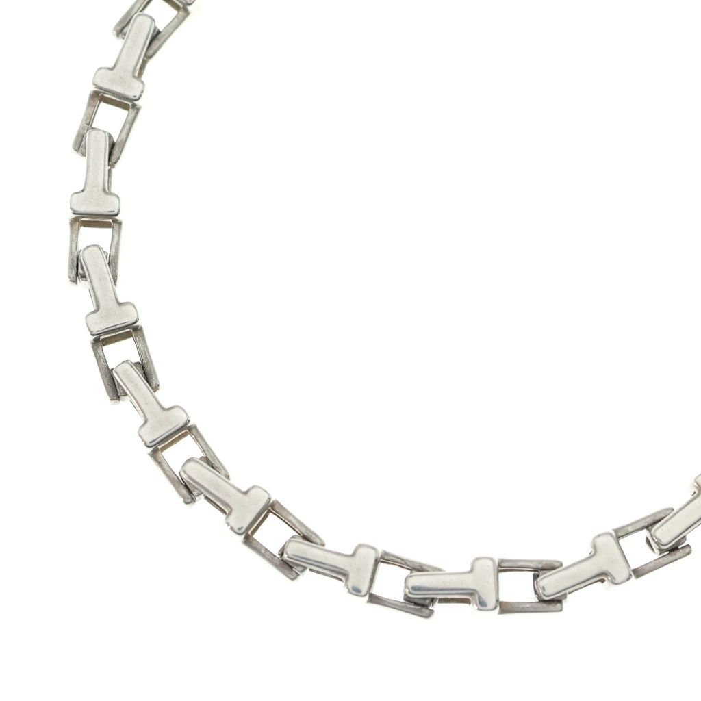Tiffany & Co T Narrow Chain Necklace Silver