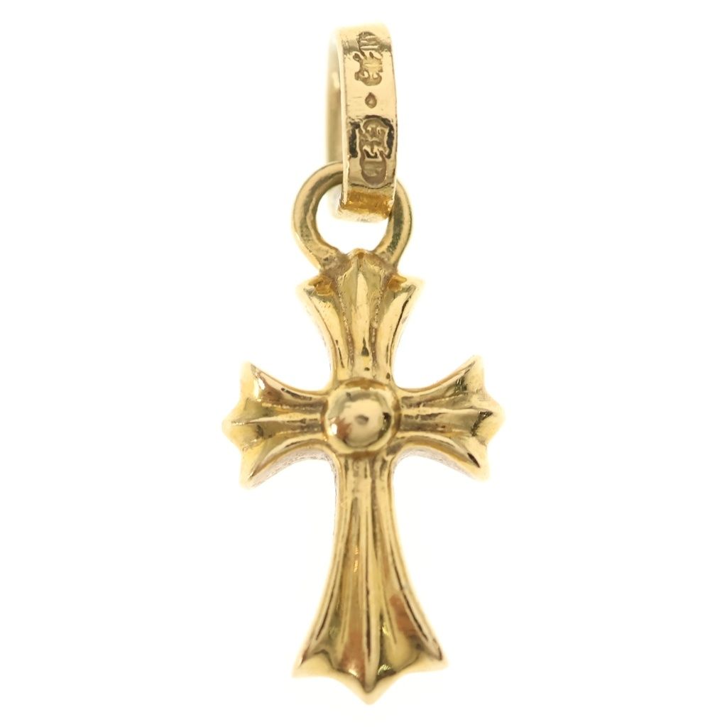 Chrome Hearts 22k Crs Baby Fat P Dia Fat Cross Pave Diamond Pendant Top Gold — view 2