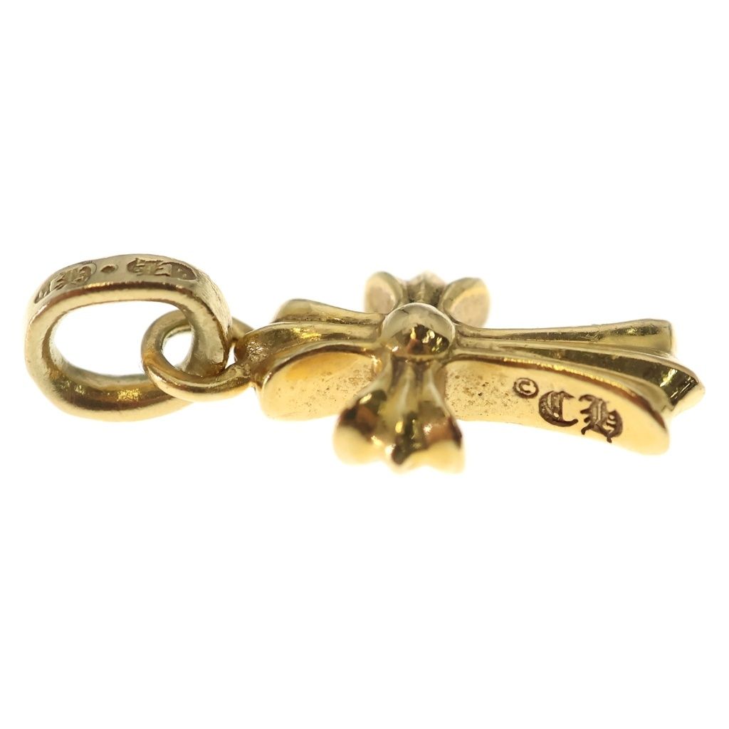 Chrome Hearts 22k Crs Baby Fat P Dia Fat Cross Pave Diamond Pendant Top Gold — view 4