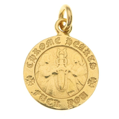 Chrome Hearts 22k Chrm Angl Mdl Angel Medal Pendant Top Gold