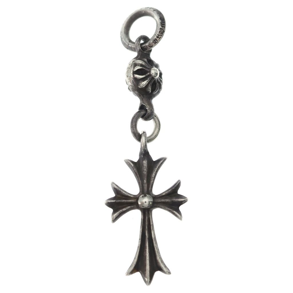 Chrome Hearts Tny CH Crs 1 Ball Tiny CH Cross Charm Pendant Top Silver