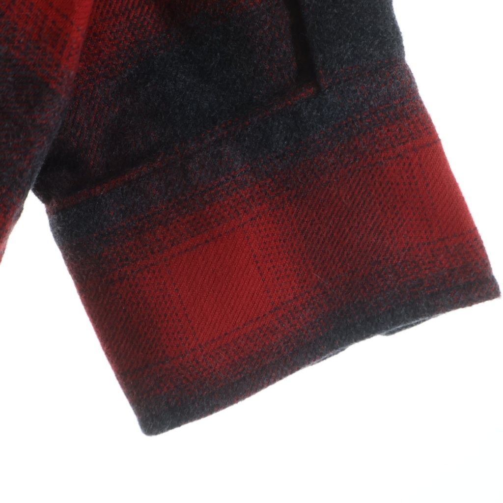 Balenciaga Check Shirt Back Logo Print Long Sleeve Red — view 5