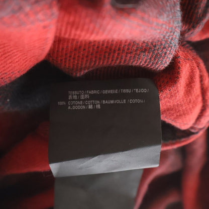 Balenciaga Check Shirt Back Logo Print Long Sleeve Red — view 7