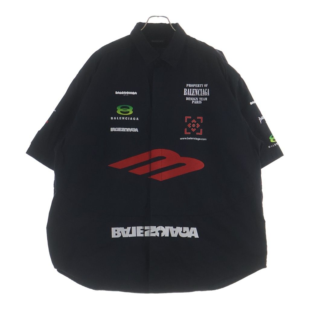 Balenciaga Gamer Shirt Short Sleeve Logo Embroidery Black