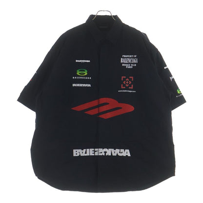Balenciaga Gamer Shirt Short Sleeve Logo Embroidery Black