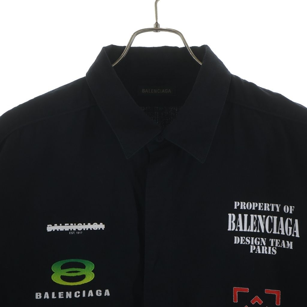 Balenciaga Gamer Shirt Short Sleeve Logo Embroidery Black — view 3