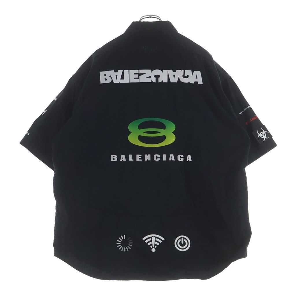 Balenciaga Gamer Shirt Short Sleeve Logo Embroidery Black — view 2