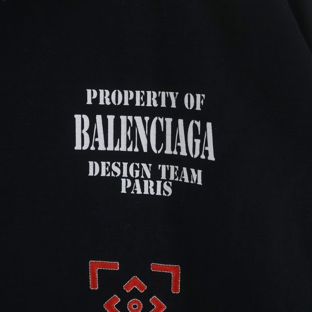 Balenciaga Gamer Shirt Short Sleeve Logo Embroidery Black — view 4