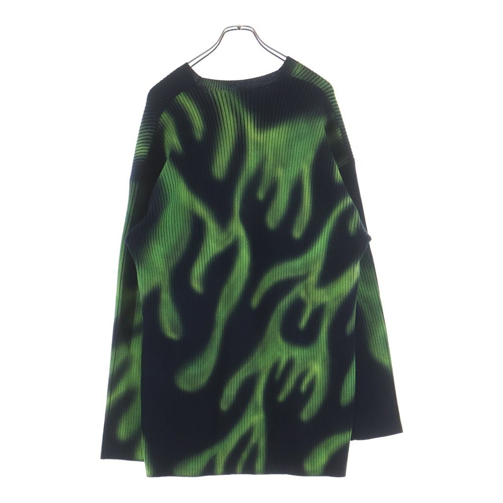 Balenciaga Flame Oversize Neck Sweater Green Navy — view 2